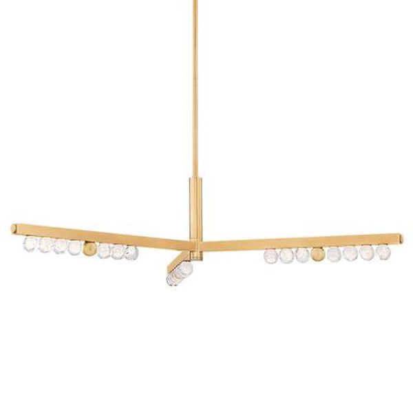Annecy Vintage Brass Three-Light Integrated LED Chandelier, image 1