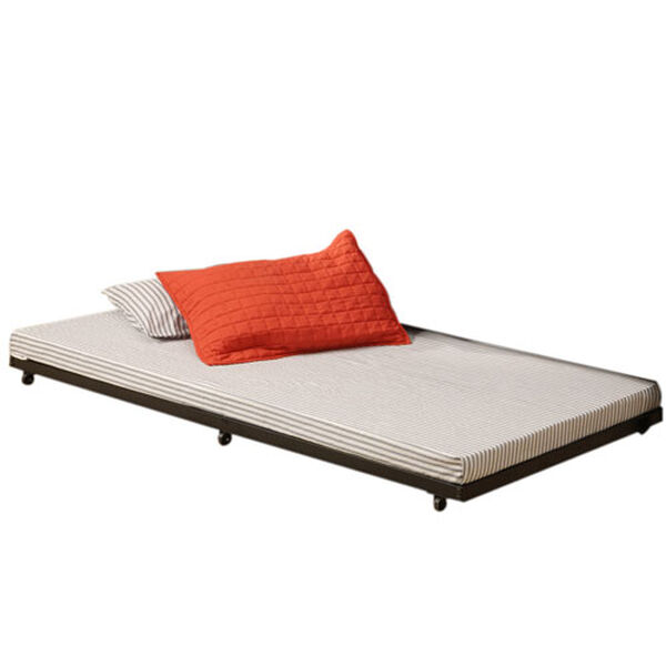 Black Twin Roll-Out Trundle Bed Frame, image 1