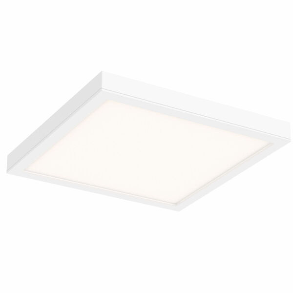 White 14-Inch Sqaure Indoor Outdoor LED Flush Mount, image 1