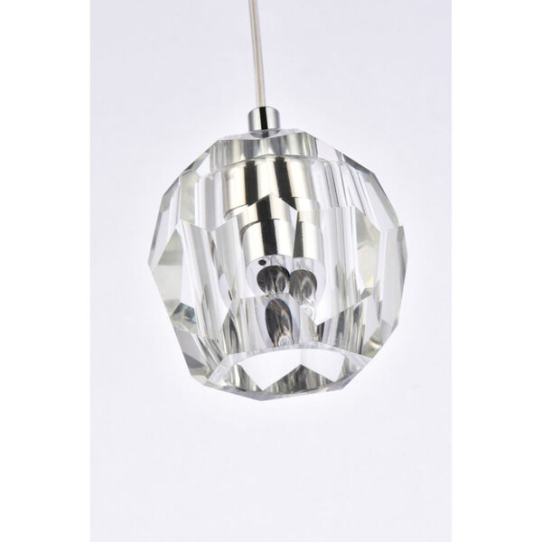 Eren Chrome One-Light Mini-Pendant with Royal Cut Clear Crystal, image 6