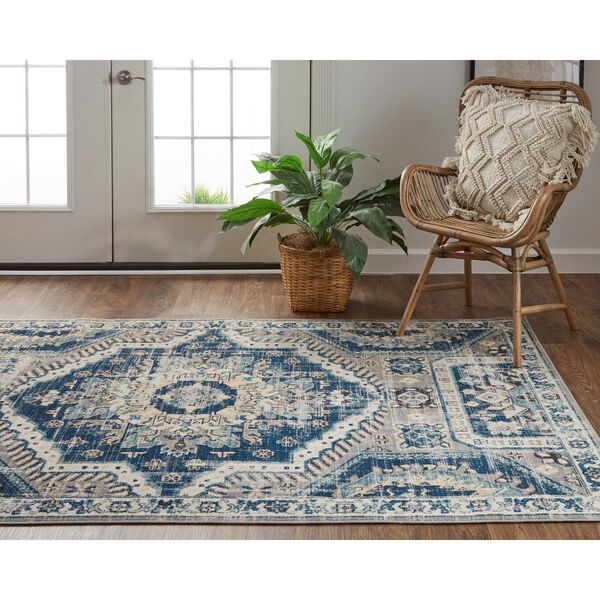 Nolan Blue Ivory Rectangular 7 Ft. 9 In. x 10 Ft. 6 In. Area Rug, image 4