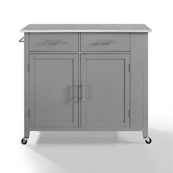 Savannah Gray 42-Inch Stainless Steel Top Kitchen Cart, image 3