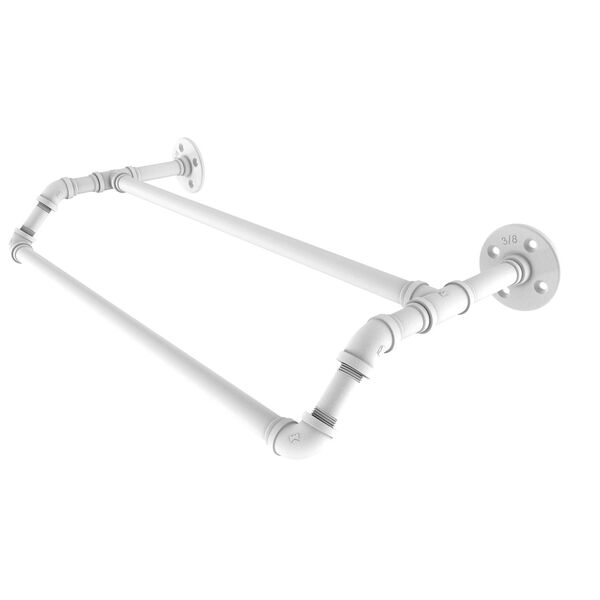 Pipeline Matte White 18-Inch Double Towel Bar, image 1