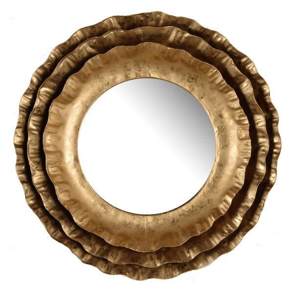 Gold Round Wall Mirror, image 1