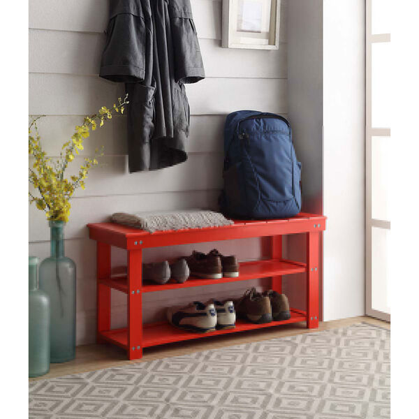 Oxford Red Utility Mudroom Bench, image 1