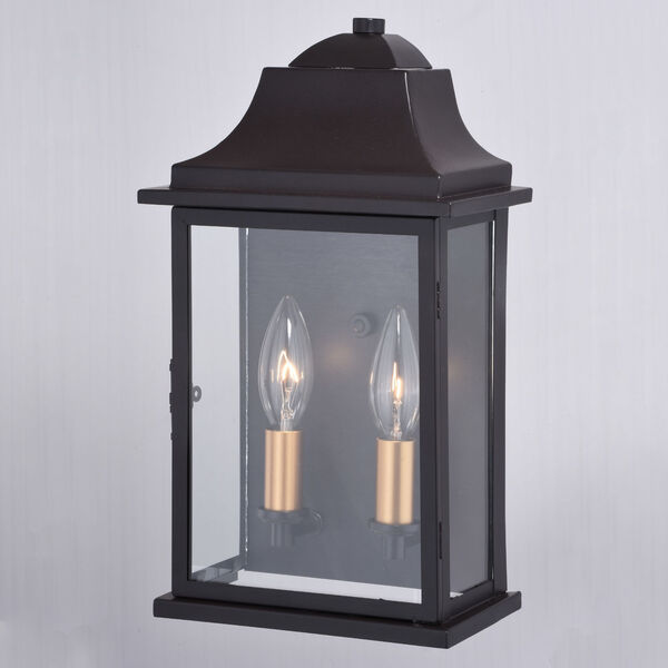 Bristol Oil Burnished Bronze and Light Gold Two-Light Outdoor Wall Sconce, image 4
