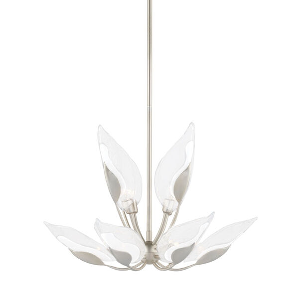 Blossom Silver 10-Light Chandelier with Clear Glass, image 1