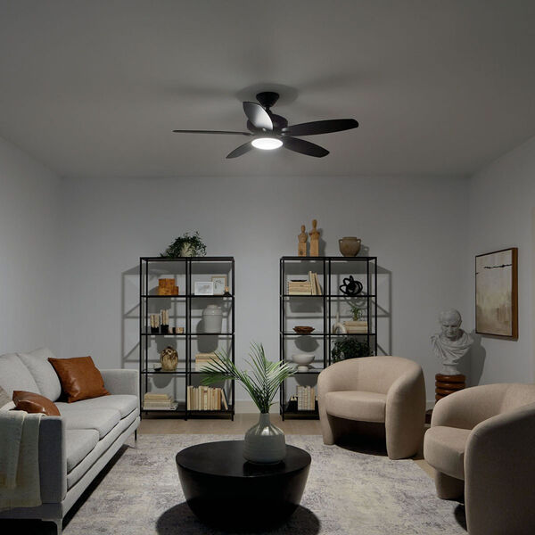 Renew Designer Satin Black 52-Inch LED Ceiling Fan, image 5