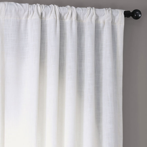 Rice White Heavy Faux Linen Single Panel Curtain 50 x 108, image 5