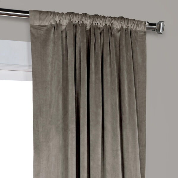 Grey 120 x 50 In. Plush Velvet Curtain Single Panel, image 8