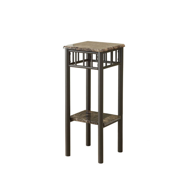 Accent Table - Cappuccino Marble / Bronze Metal, image 2