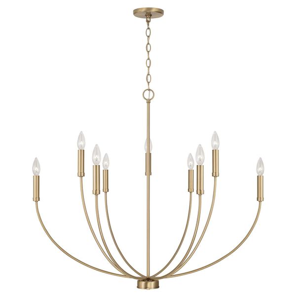 Ansley Aged Brass Eight-Light Chandelier, image 1