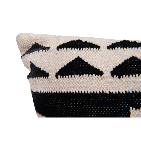 Collected Notions Black and Cream Square Kilim Cotton Pillow, image 4