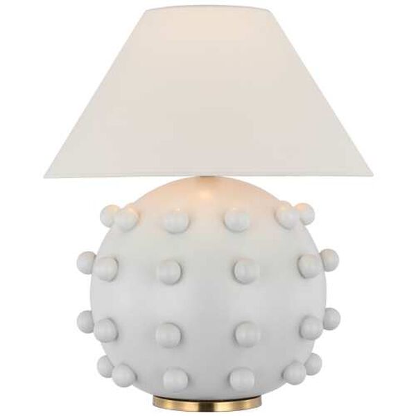 Linden Plaster White One-Light Medium Orb Table Lamp by Kelly Wearstler, image 1