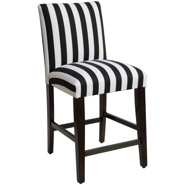 Canopy Stripe Black and White 39-Inch Counter Stool, image 1