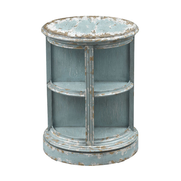 Burton Aged Blue and Tan 20-Inch Accent Table, image 1
