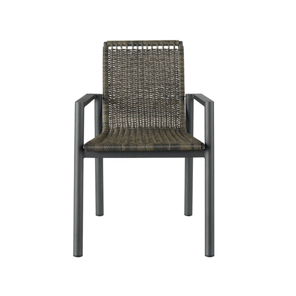 Panama Gray Carbon Aluminum Brindle Wicker  Dining Chair, image 1