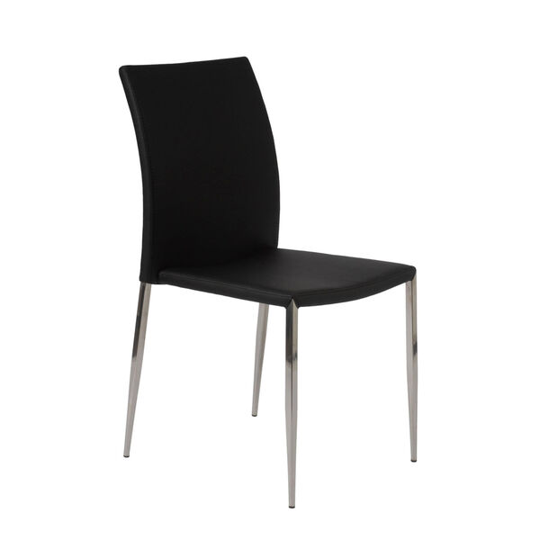 Diana Black Stacking Side Chair, Set of Two, image 2