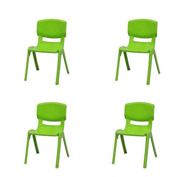 Mambo Kids Green Outdoor Stackable Armchair, Set of Four, image 1