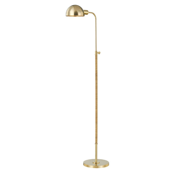 Devon Aged Brass One-Light Floor Lamp, image 1