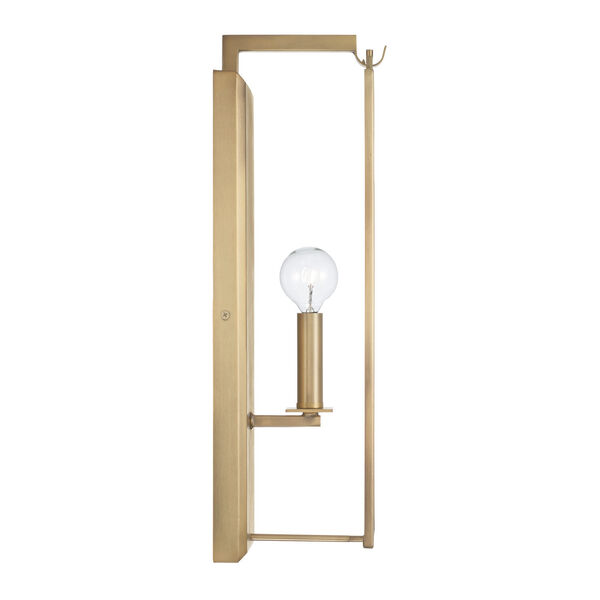Rylann Aged Brass One-Light Sconce with Antiqued Rain Glass, image 5