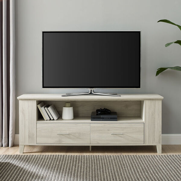 Birch TV Stand with Two Drawer, image 1