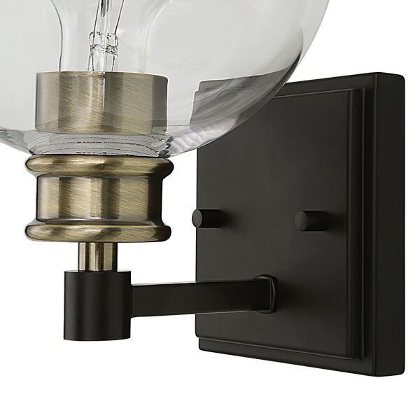 Kent Edison Black and Antique Brass One-Light Wall Sconce, image 6