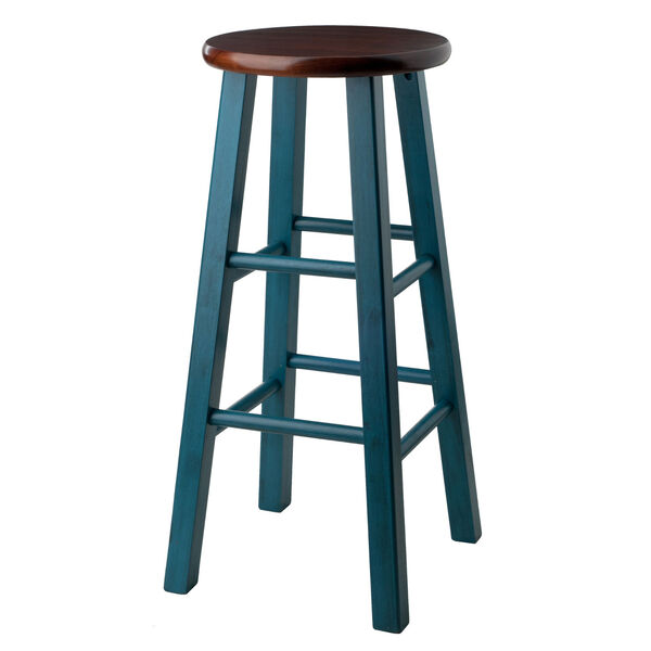 Ivy Rustic Teal and Walnut Bar Stool, image 1