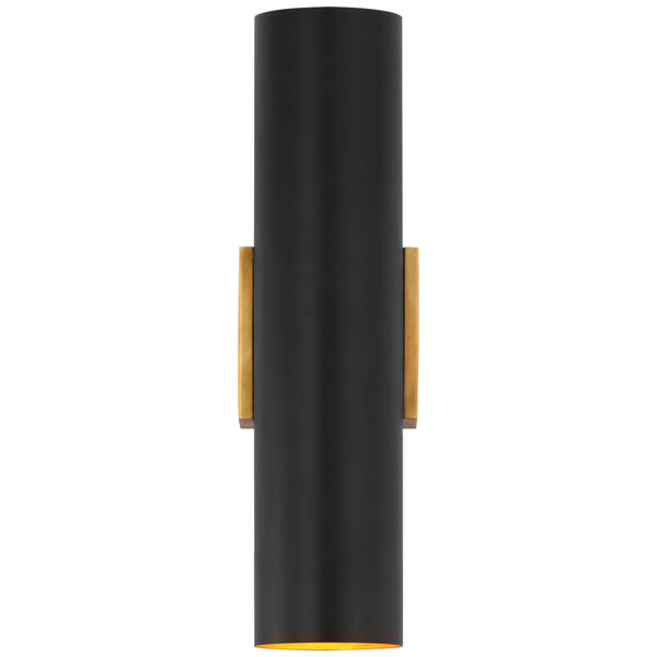 Nella Medium Cylinder Sconce in Hand-Rubbed Antique Brass and Matte Black by AERIN, image 1