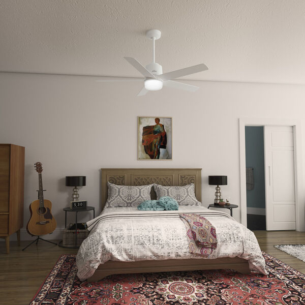 Stylus Matte White 52-Inch LED Ceiling Fan, image 7