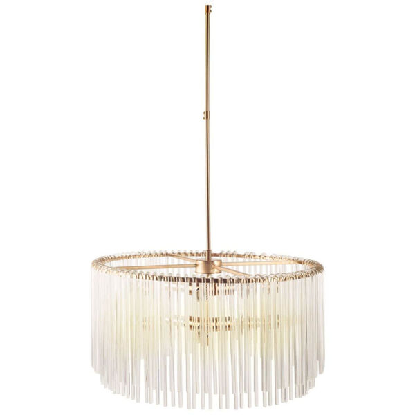 Elsa Gold and Frosted Glass Six-Light Chandelier, image 1