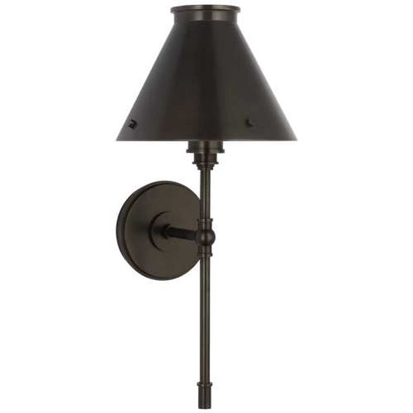 Parkington Bronze One-Light Large Tail Wall Sconce with Bronze Shade by Chapman and Myers, image 1