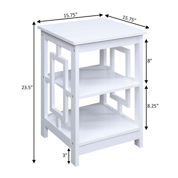 Town Square White 16-Inch Square End Table, image 3