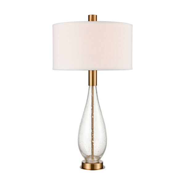 Chepstow Clear Bubble Glass and Cafe Bronze One-Light Table Lamp, image 1
