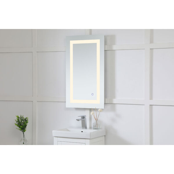 Helios Silver 30 x 18 Inch Aluminum Touchscreen LED Lighted Mirror, image 4