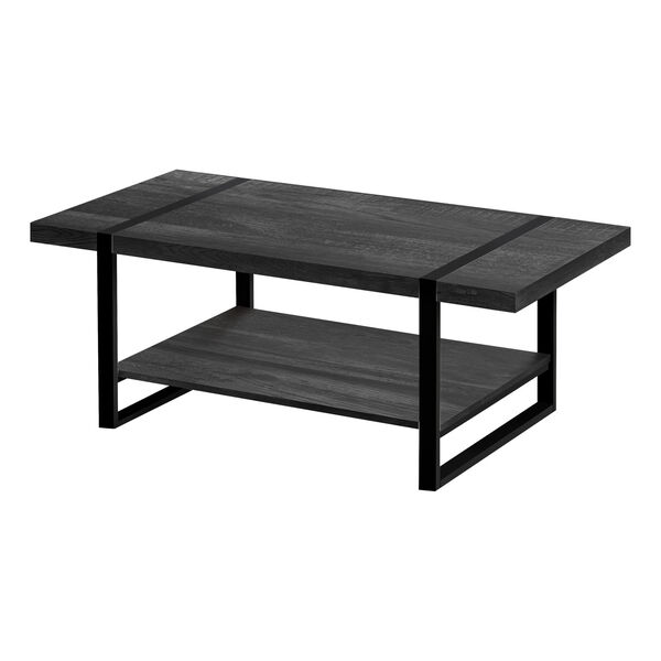 Black Metal and Wood Coffee Table, image 1