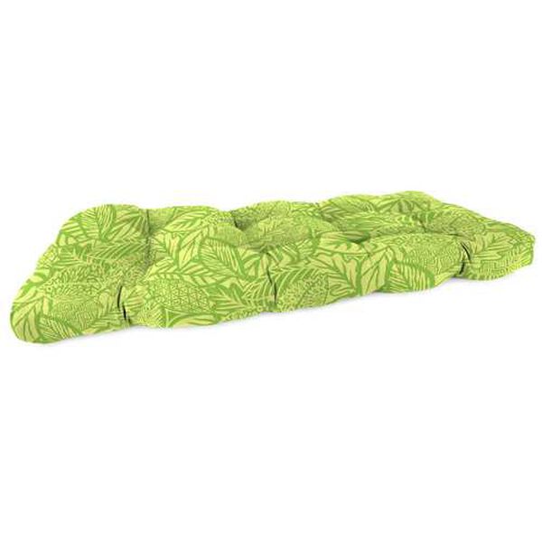 Maven Leaf Green 44 x 18 Inches French Edge Tufted Outdoor Settee Cushion, image 1