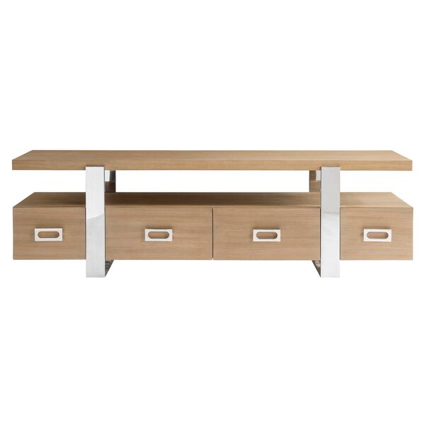 Modulum Natural and Stainless Steel Entertainment Credenza, image 1