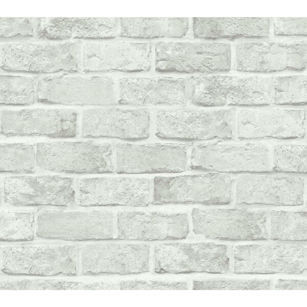 Stonecraft Stretcher Light Gray Brick Peel and Stick Wallpaper, image 2