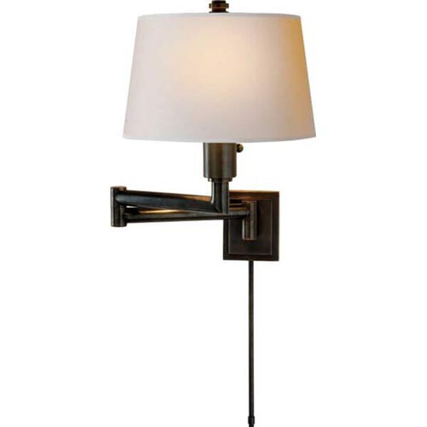 Chunky Swing Arm in Bronze with Natural Paper Shade by Chapman and Myers, image 1
