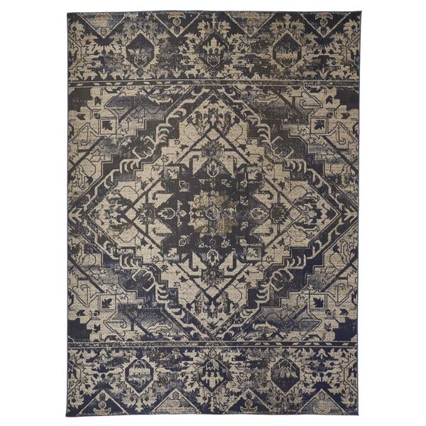 Foster Blue Ivory Rectangular 6 Ft. 5 In. x 9 Ft. 6 In. Area Rug, image 1