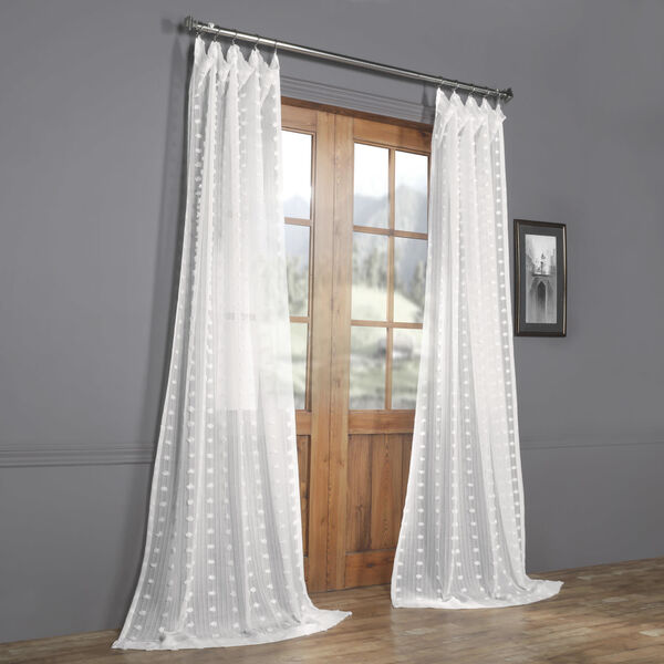 Dot Patterned Linen Sheer Curtain Single Panel, image 6