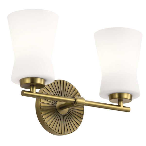 Brianne Brushed Natural Brass Two-Light Bath Vanity, image 1