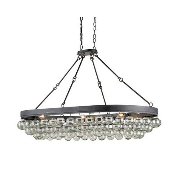 Balthazar French Black Six-Light Oval Ceiling Mount, image 1