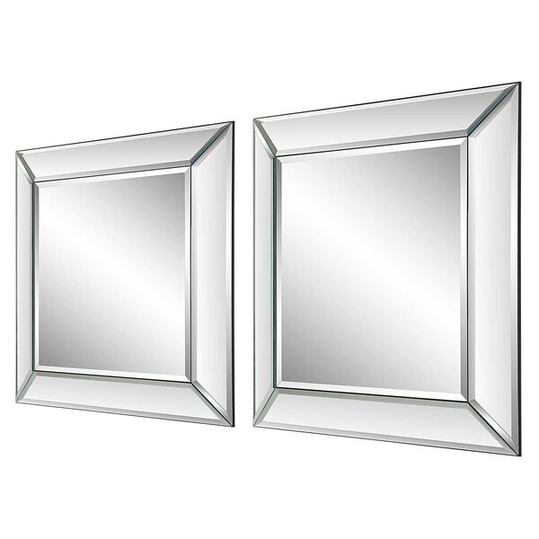 Uptown Frameless Beveled Wall Mirrors, Set of 2 - (Open Box), image 3