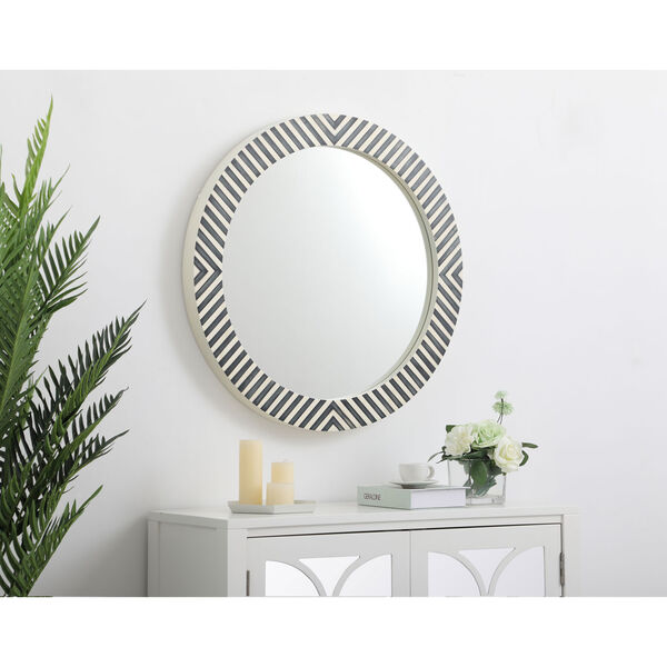 Colette Chevron 28-Inch Round Mirror, image 3