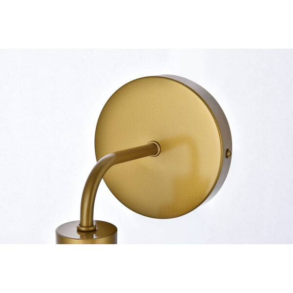 Hanson Brass and Clear Shade One-Light Bath Vanity, image 6