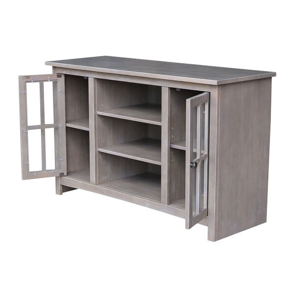 Washed Gray Taupe TV Stand with Two Doors, image 5