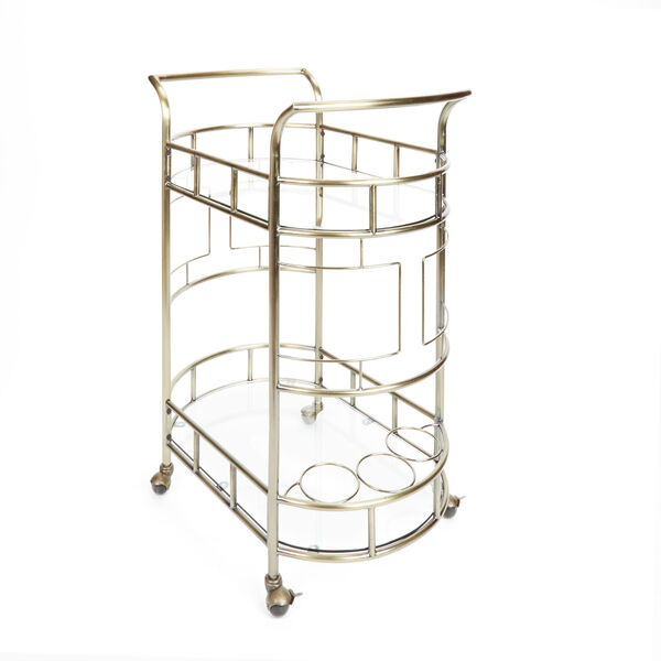 Aspen Two Tier Serving Cart in Antique Gold, image 2