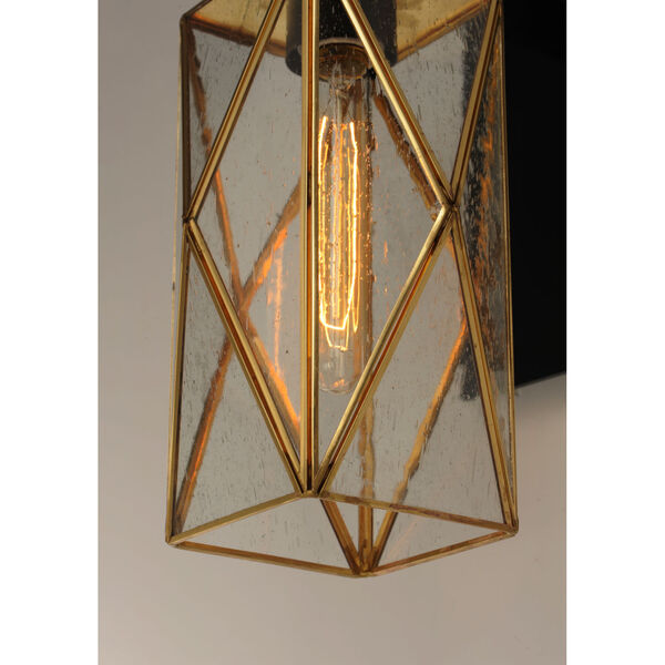 Norfolk Black and Burnished Brass One-Light Outdoor Wall Mount, image 4